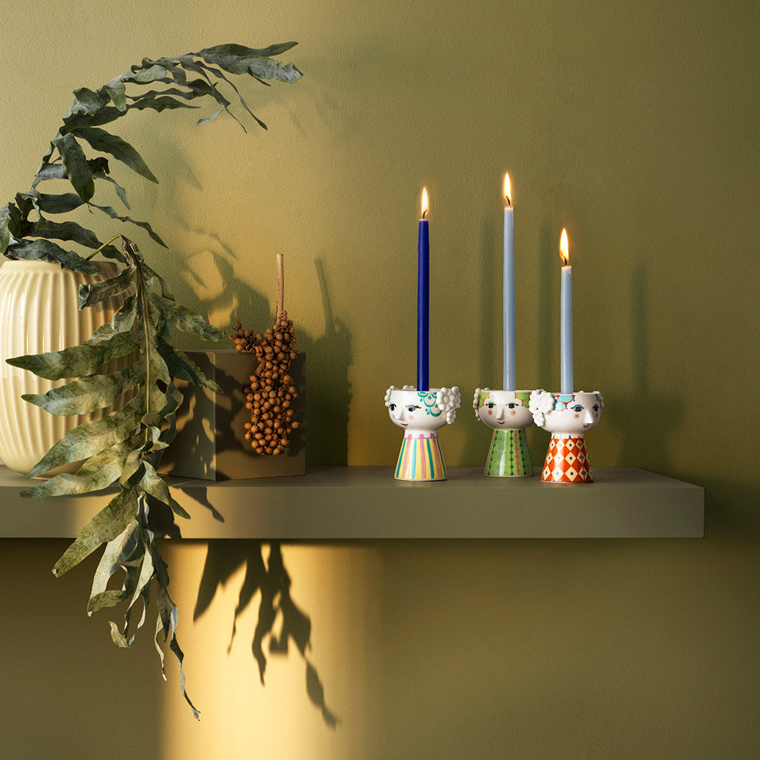 Bjørn Wiinblad Eva lysestage, Lys Blå - H: 9,5 - Bahne